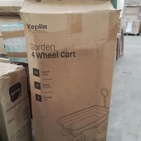 BOXED GARDEN 4-WHEEL CART
