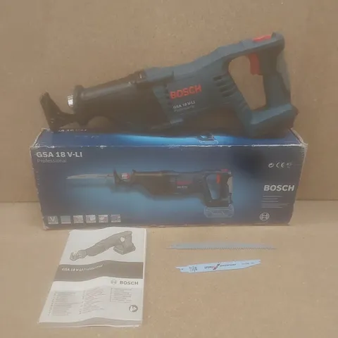 BOXED BOSCH GSA 18V-LI PROFESSIONAL CORDLESS RECIPROCATING SAW // BATTERY NOT PRESENT