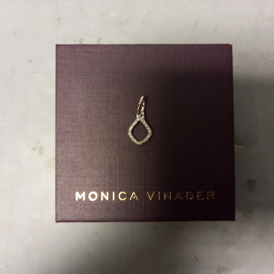 BOXED MONICA VINADER DIAMANTE NECKLACE CHARM IN SILVER EFFECT