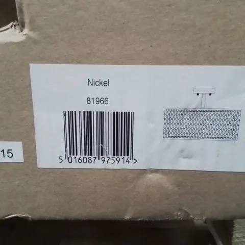 BOXED CEILING LIGHT PENDENT NICKEL