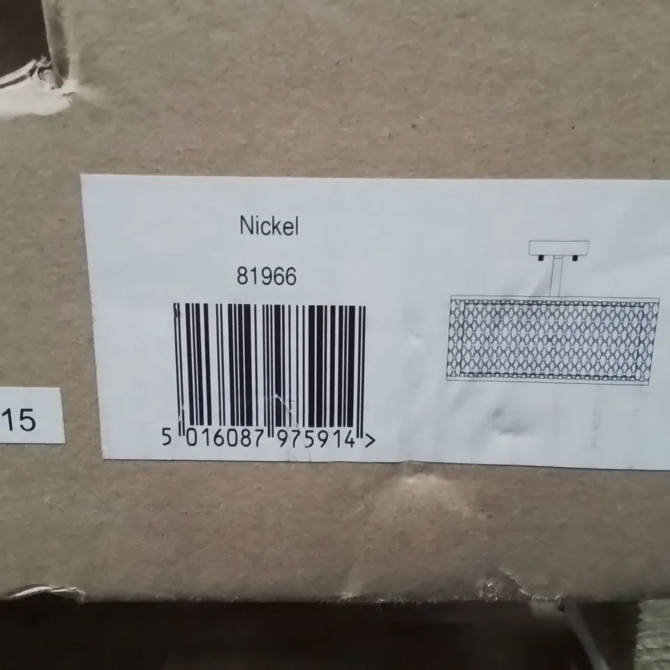 BOXED CEILING LIGHT PENDENT NICKEL 