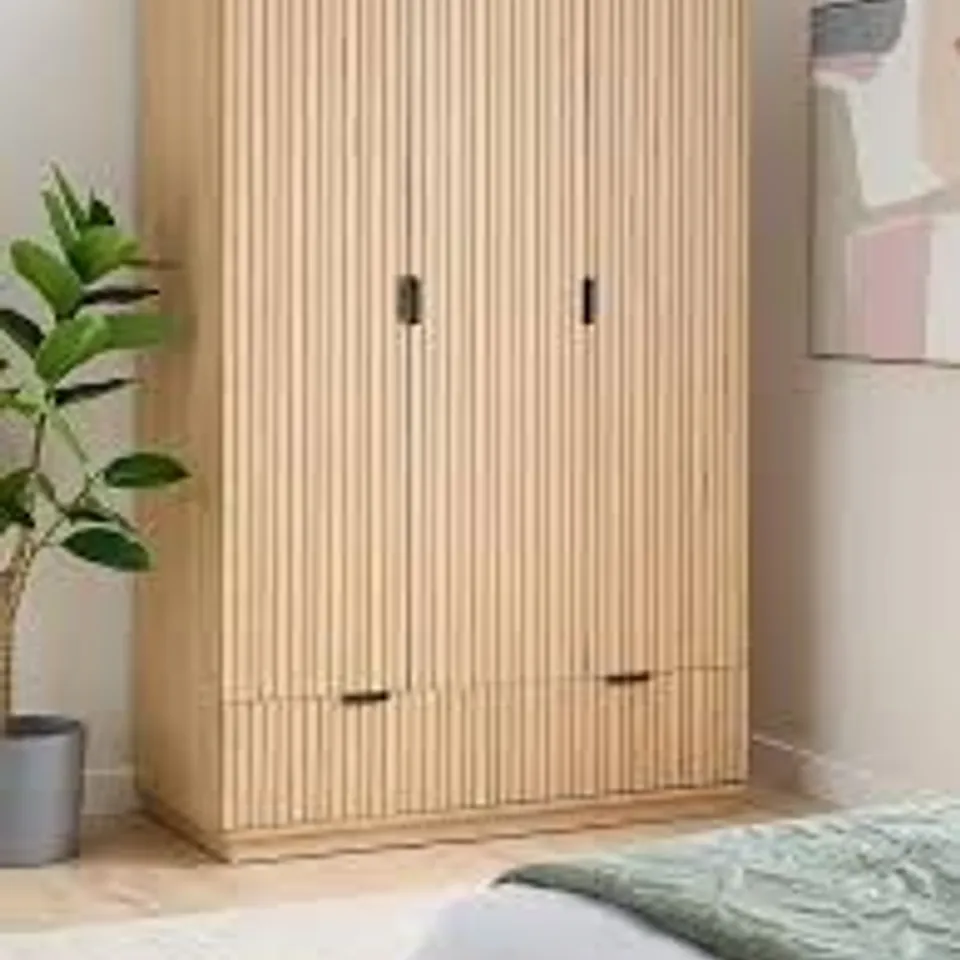 BOXED HARLOW 3 DOOR, 2 DRAWER WARDROBE (3 BOXES)
