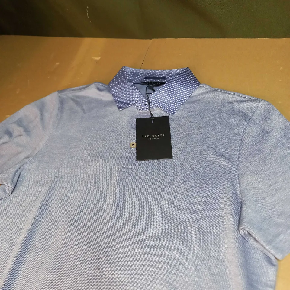 TED BAKER WOVEN COLLAR POLO SIZE 2