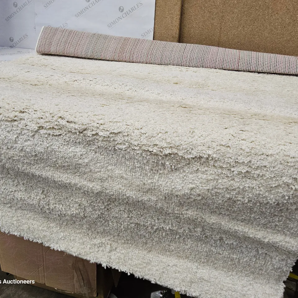 ADAVIA SHAGGY CREAM RUG 120 × 170