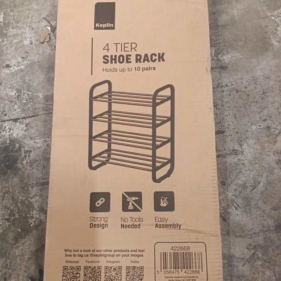 BOXED 4 TIER SHOE RACK