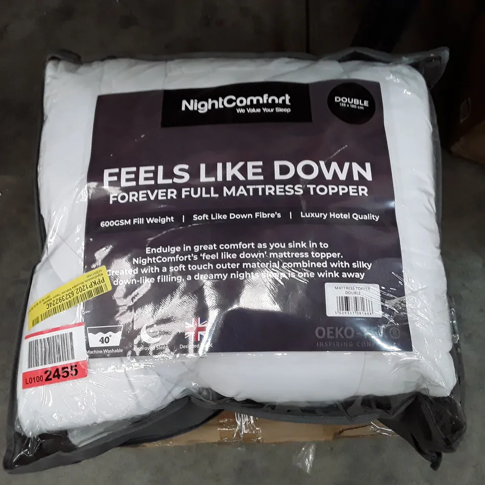 NIGHTCOMFORTS MICROFIBRE MATTRESS TOPPER 600GSM