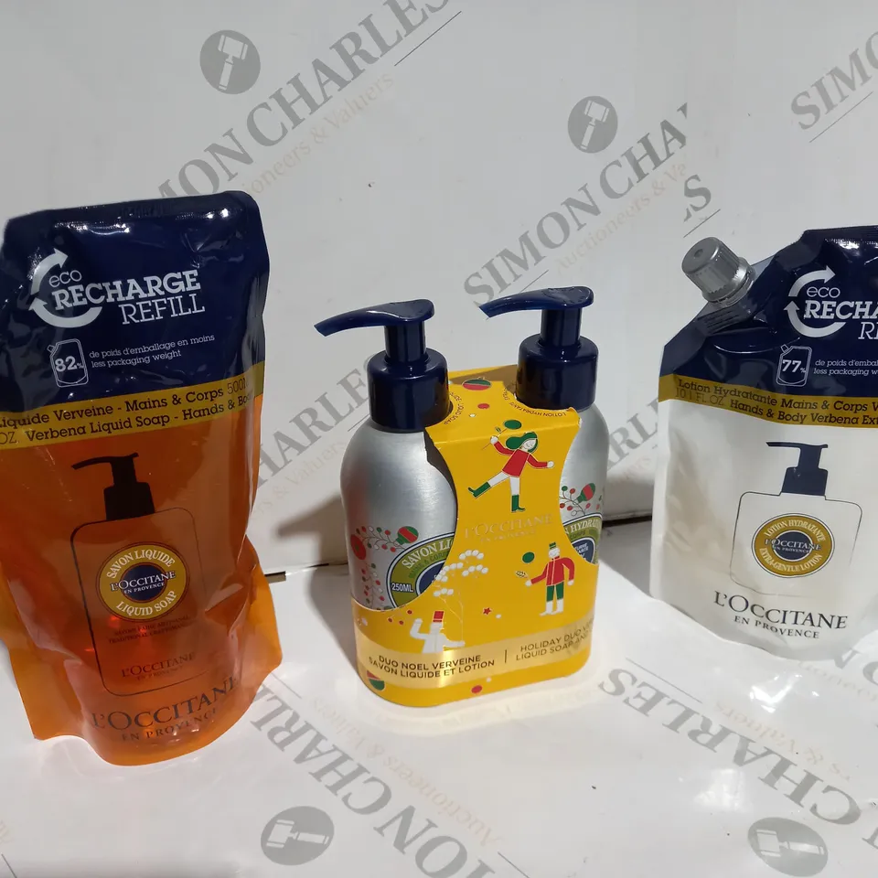 L'OCCITANE VERBENA 4 PIECE HAND AND BODY REFILL SET