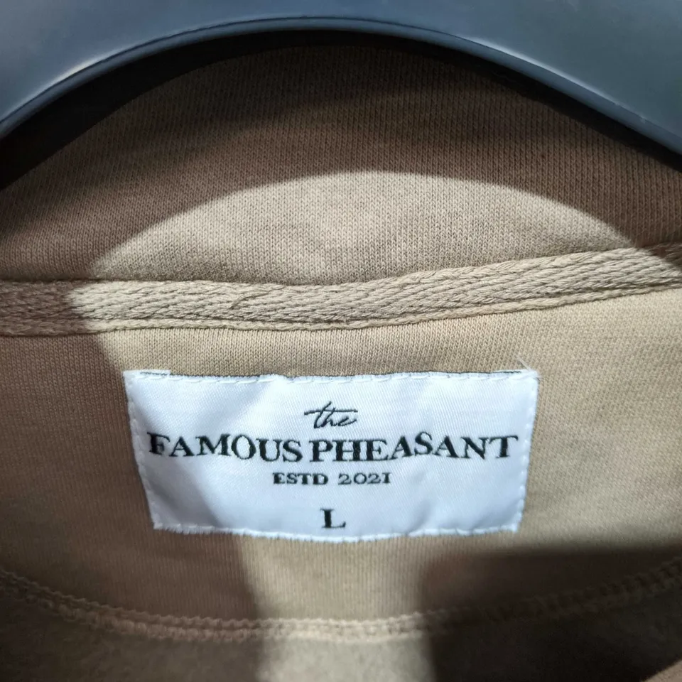 THE FAMOUS PHEASANT HOODIE – TAN, SIZE L