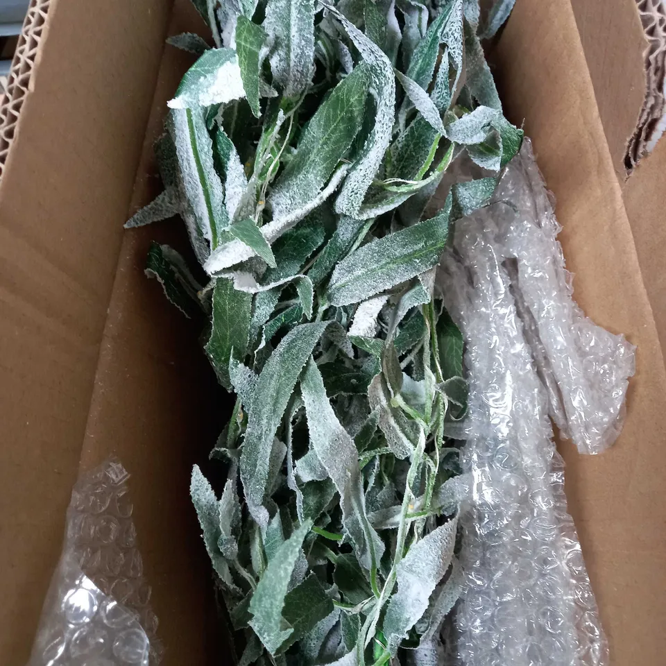 BOXED ALISON CORK 180CM PRE-LIT GREEN LEAF DETAIL INDOOR WILLOW TREE [COLLECTION ONLY]