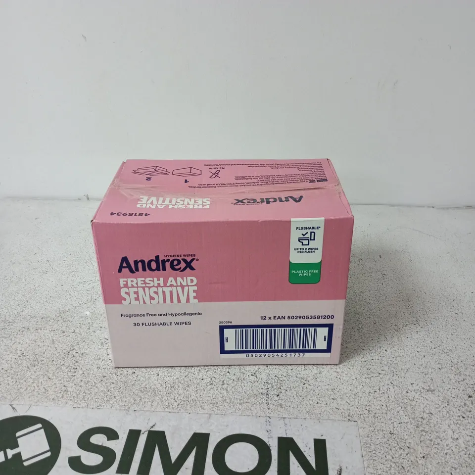 ANDREX FRESH & SENSITIVE WET WIPES BOX (30 WIPES)