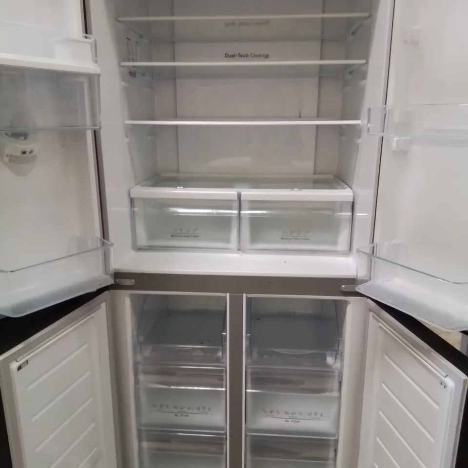 HISENSE FREESTANDING CROSSDOOR FRIDGE FREEZER IN BLACK - (RQ560N4WBF)