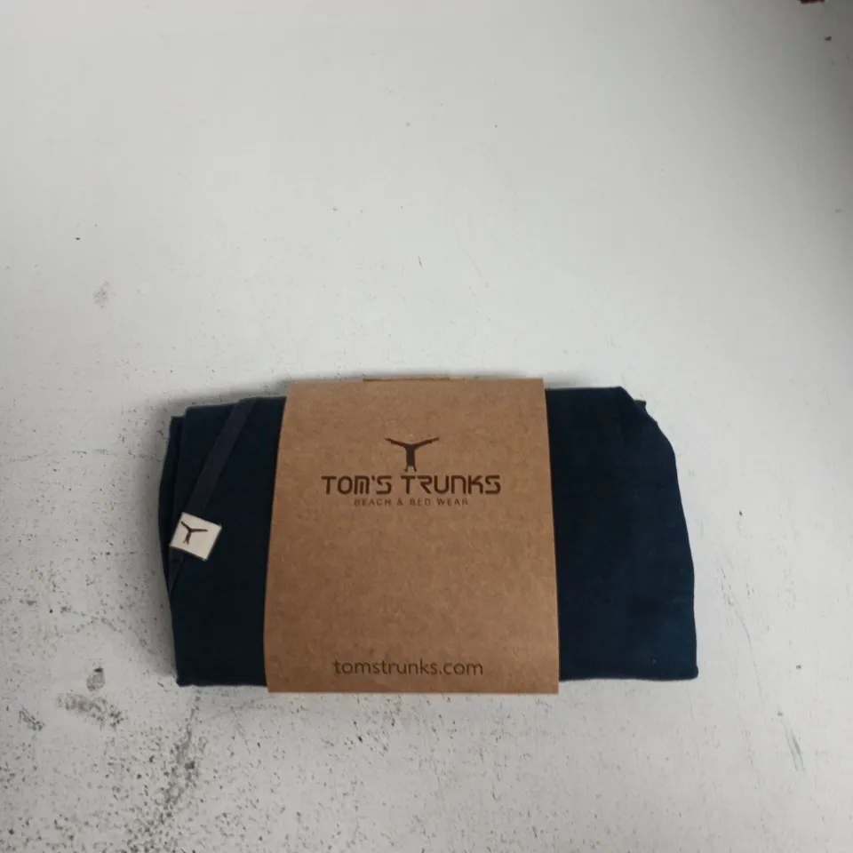 TOM'S TRUNKS LINEN TROUSER – NAVY & WHITE, SIZE XL