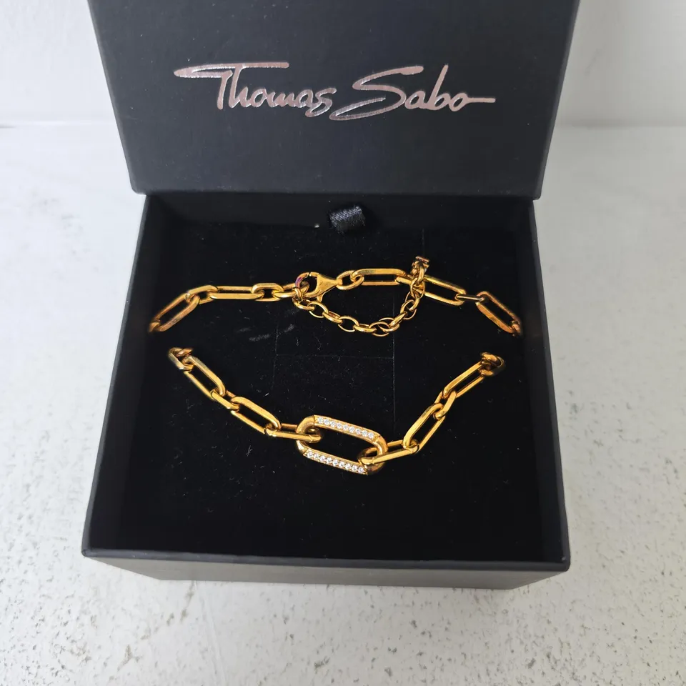 BOXED THOMAS SABO YELLOW GOLD PLATED LINK NECKLACE WITH ANCHOR ELEMENT