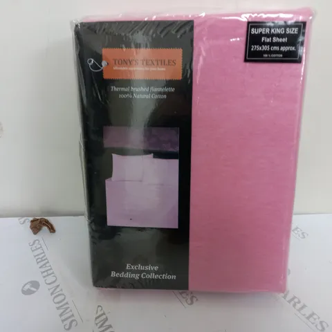 TONY TEXTILES SUPER KING SZE SHEET IN PINK