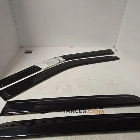 SET OF 4 BLACK CAR WINDOW VISORS / WIND DEFLECTORS
