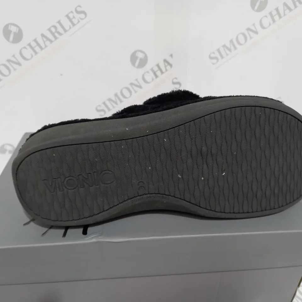 BOXED VIONIC INDULGE RELAX BLACK SLIPPERS UK SIZE 6 