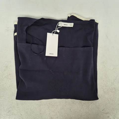 MANGO COTTON BOAT NECK LONG SLEEVE T-SHIRT IN NAVY SIZE 4XL