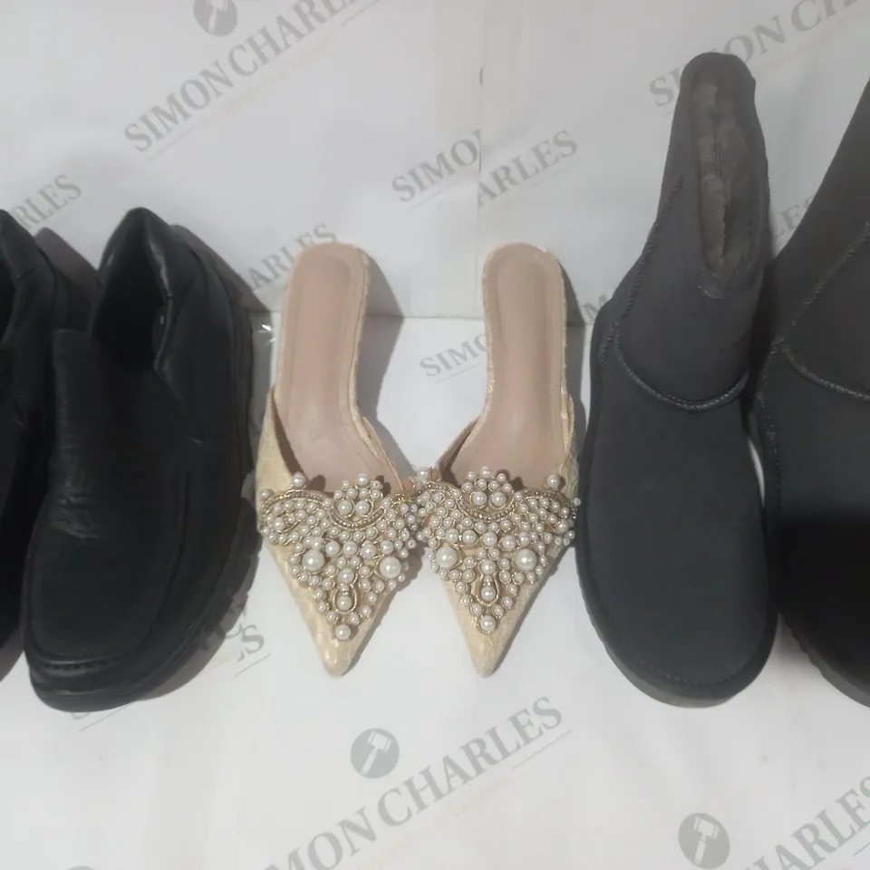 BOX OF APPROXIMATELY 12 ASSORTED PAIRS OF SHOES AND FOOTWEAR ITEMS IN VARIOUS STYLES AND SIZES TO INCLUDE DREAM PAIRS, HOBOS, ETC