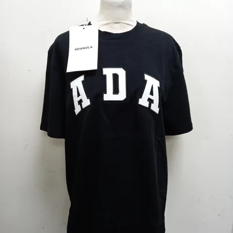 ADANOLA OVERSIZED SHORT SLEEVE T-SHIRT IN BLACK - SIZE MEDIUM