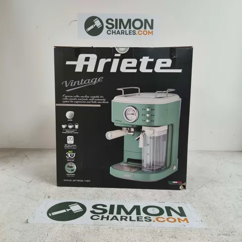 ARIETE VINTAGE ESPRESSO COFFEE MACHINE – MINT GREEN – BOXED