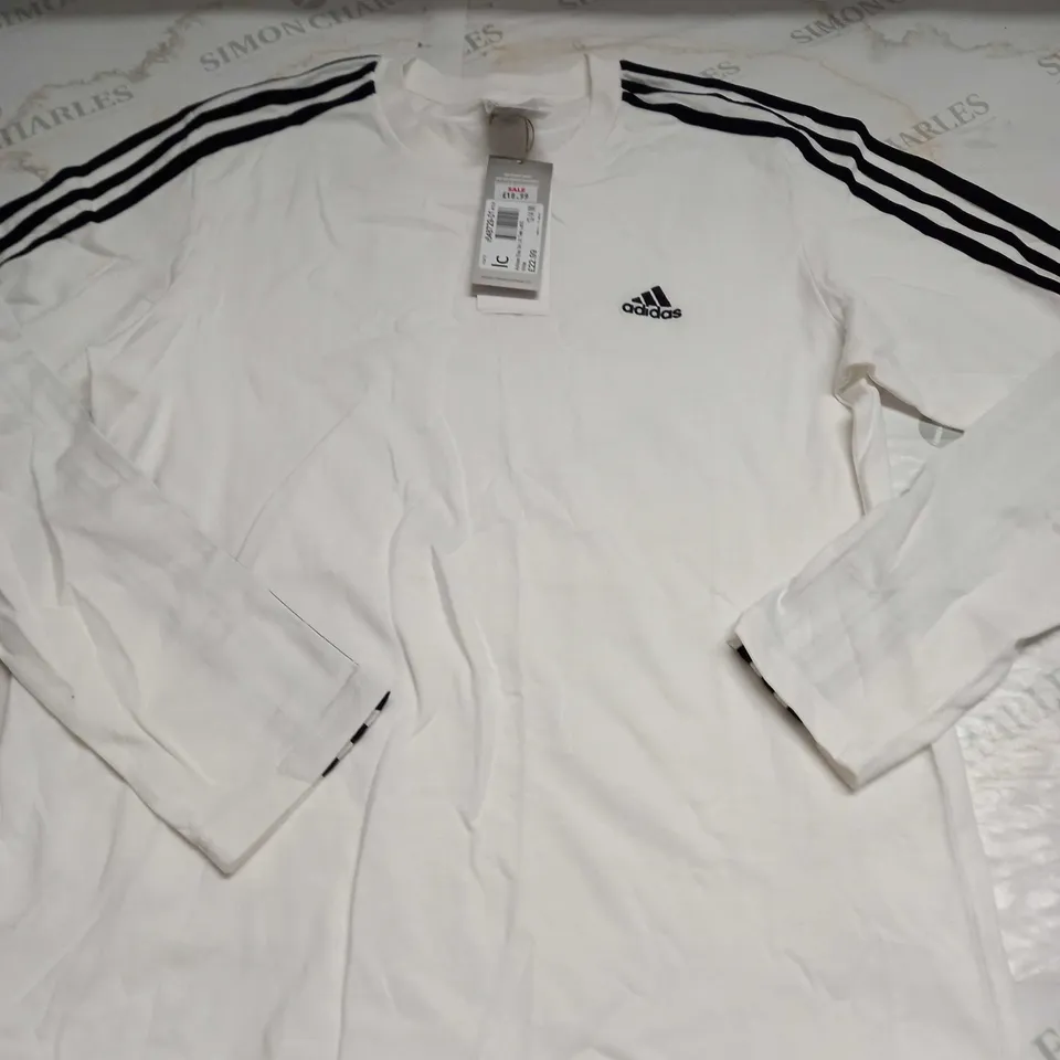 ADIDAS LONG SLEEVED LOGO T-SHIRT SIZE M