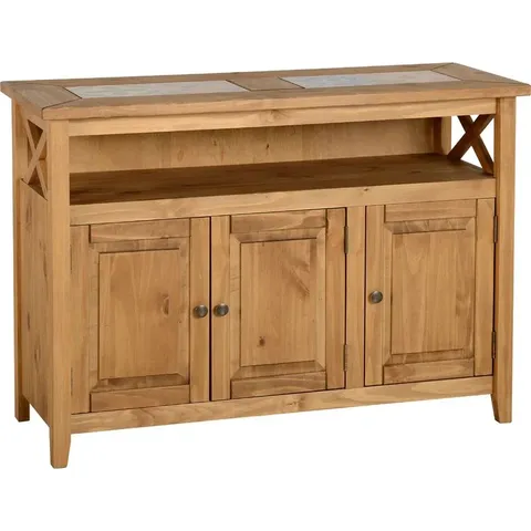 BOXED RUTTER 118CM WIDE PINE SOLID WOOD SIDEBOARD (1 BOX)