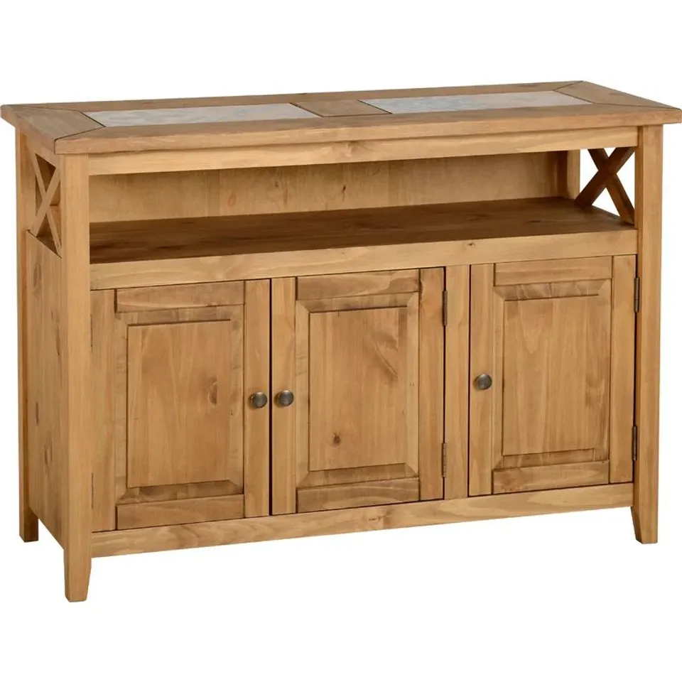 BOXED RUTTER 118CM WIDE PINE SOLID WOOD SIDEBOARD (1 BOX)