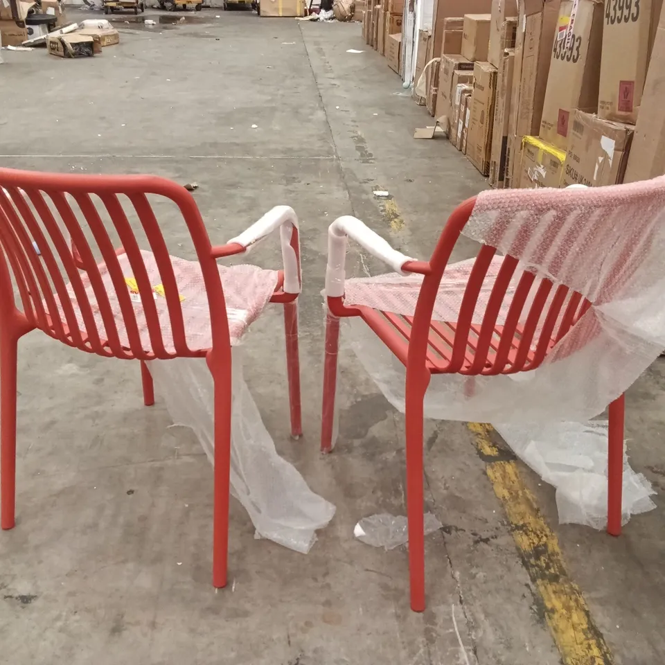 ALMA CHILLI ARMCHAIRS (SET OF 2) - RED 