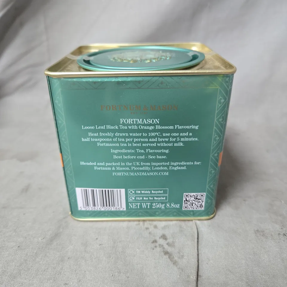 FORTNUM & MASON FORTMASON LOOSE LEAF BLACK TEA WITH ORANGE BLOSSOM FLAVOURING – 250G TIN