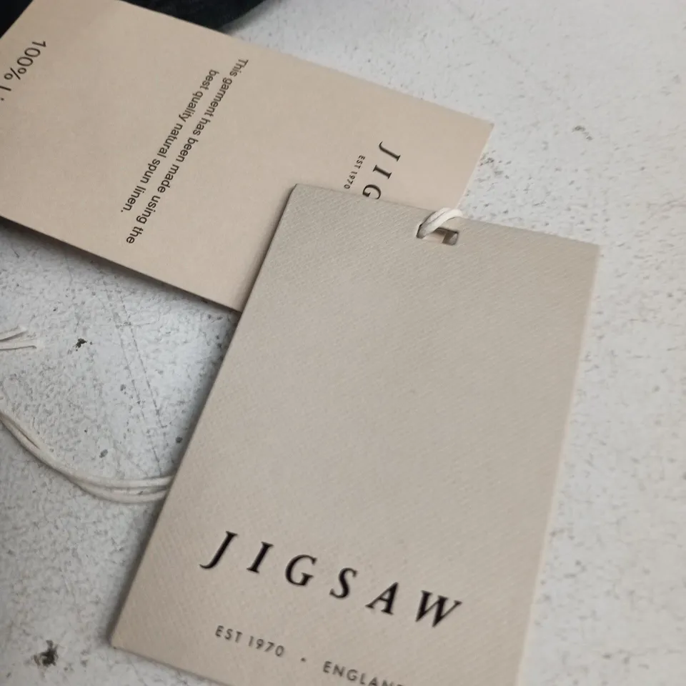 JIGSAW BLACK LINEN V-NECK SLEEVELESS DRESS, UK 14 (US 10, EU 42)