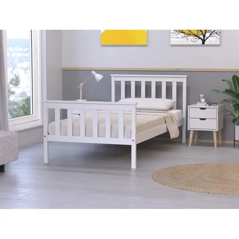 BOXED AIVELY BED FRAME - WHITE // SIZE: SINGLE (1 BOX)