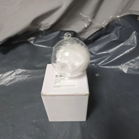 GLASS FEATHER BAUBLE