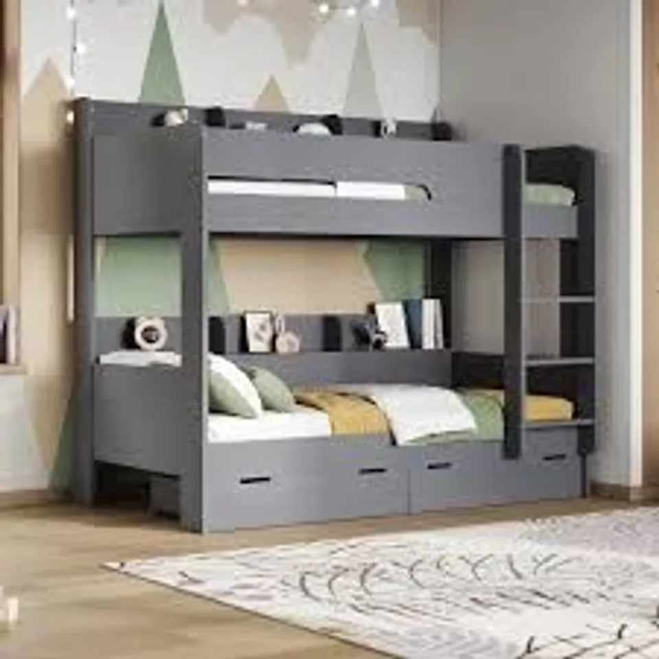 BOXED FLAIR EDDIE STORAGE BUNK - GREY (5 BOXES)