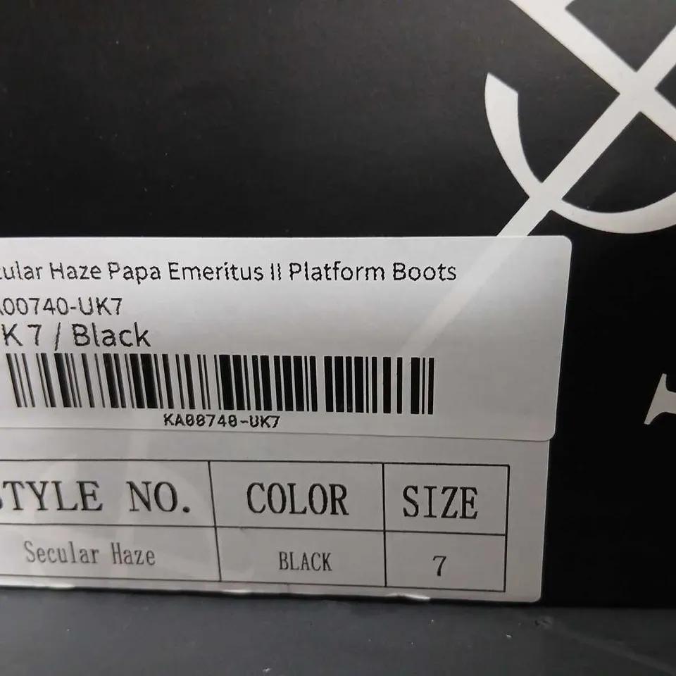 KOI X GHOST SECULAR HAZE PAPA EMERITUS II PLATFORM BOOTS – UK7 – BLACK