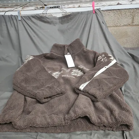 REASN FAUX FUR JACKET – COCOA, UK 18