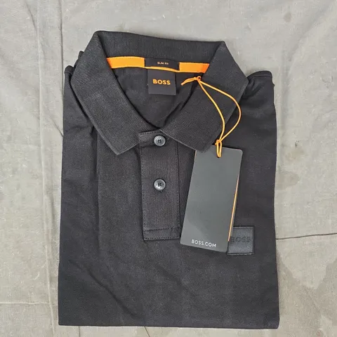 BOSS MEN'S SLIM-FIT PASSENGER POLO SHIRT IN BLACK SIZE SMALL