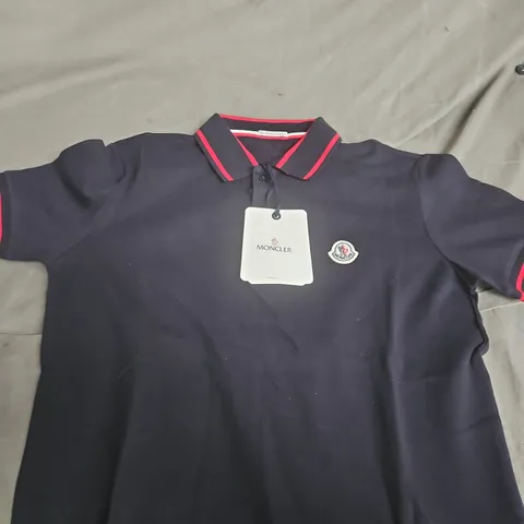 MONCLER POLO SHIRT β UK SMALL, DARK BLUE