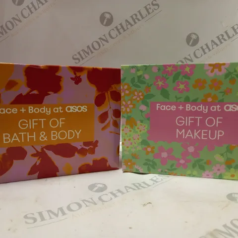 BOX OF 2 ASOS GIFT SETS TO INCLUDE BATH/BODY & MAKEUP