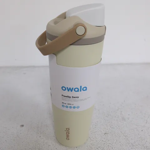 OWALA FREESIP SWAY INSULATED TUMBLER 30 OZ / 890 ML WITH BEIGE CARRY HANDLE