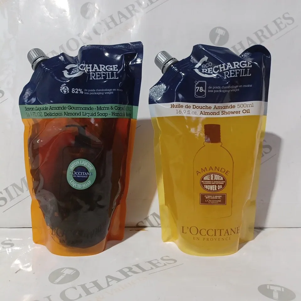 BOXED L'OCCITANE 2 PIECE ALMOND REFILL 500ML BODY SET