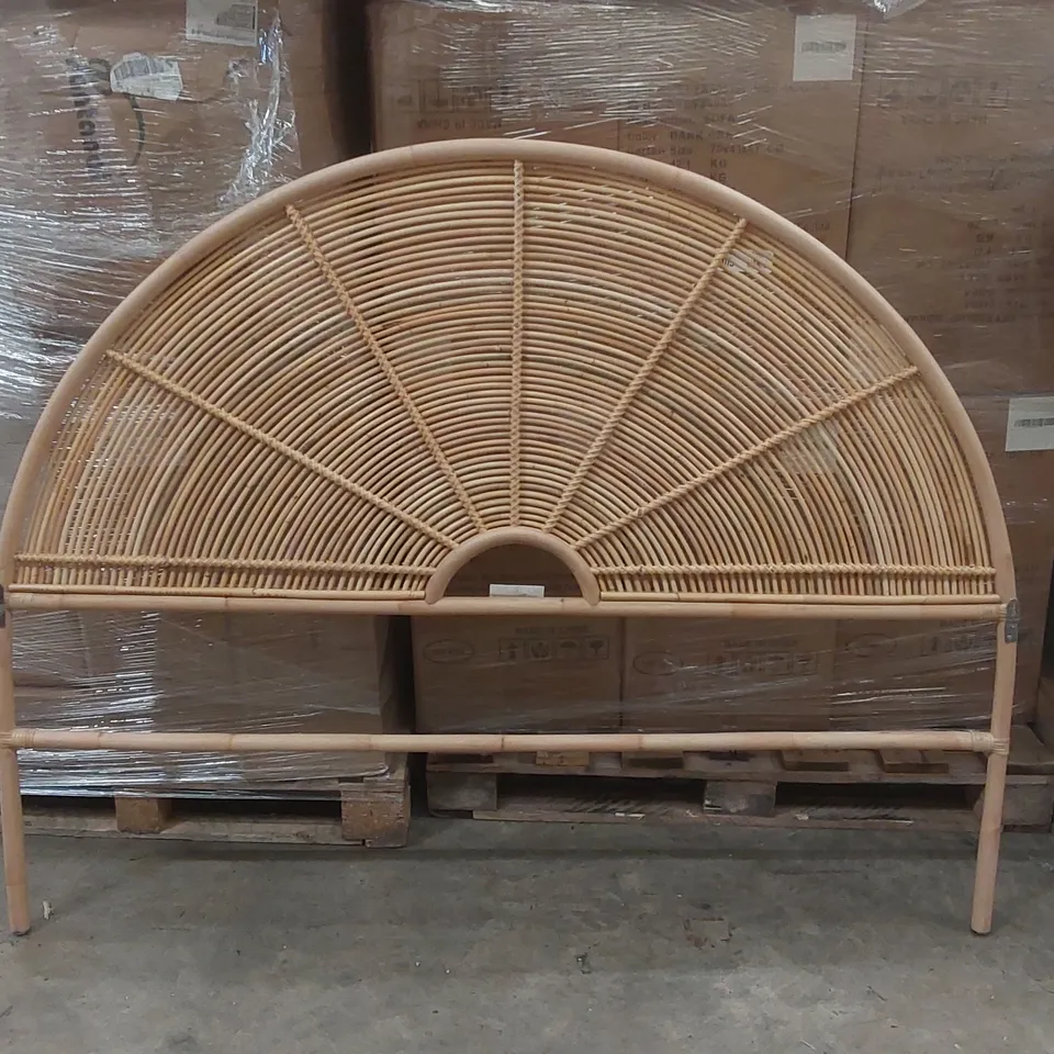 DESIGNER INKY RATTAN HEADBOARD - APPROXIMATELY 165CM WIDE
