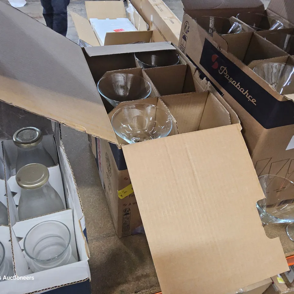 THREE PART BOXES OF ASSORTED GLASSWARE