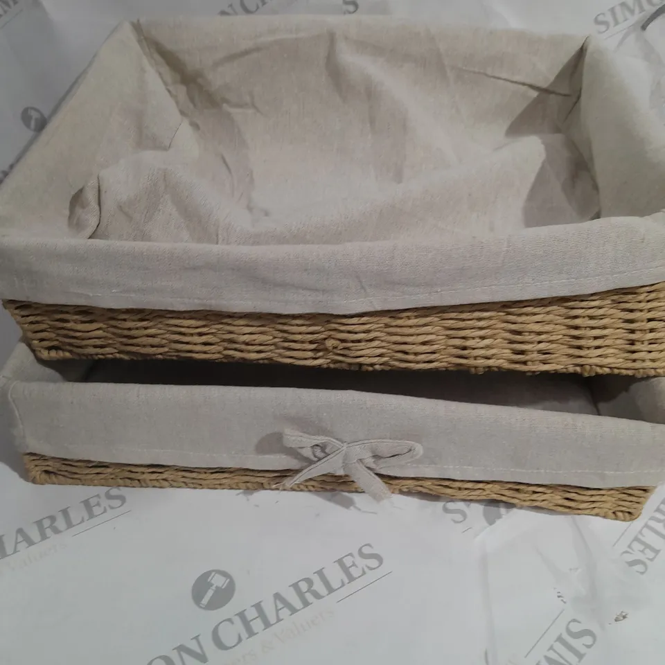 SET OF 2 WICKER BASKET 