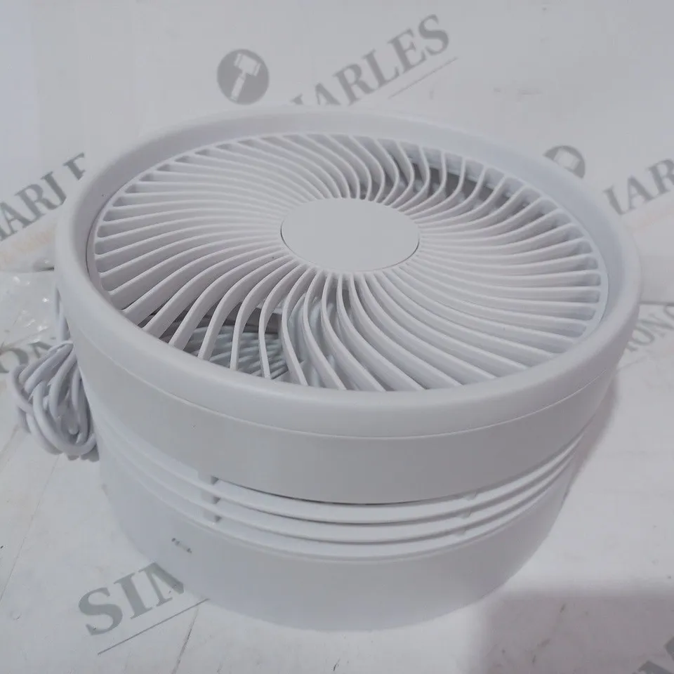 BELL & HOWELL RECHARGEABLE EXTENDABLE DESK & FLOOR FAN, WHITE