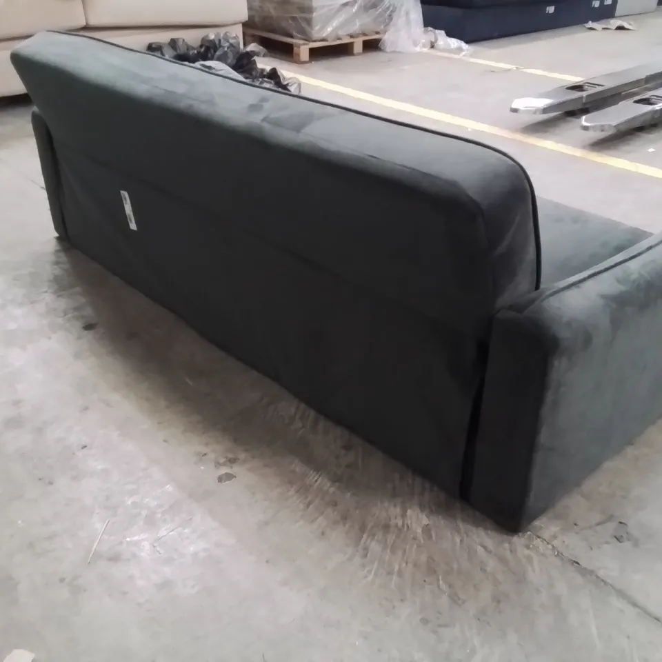 QUALITY DESIGNER 3 SEATER BLACK FABRIC UPHOLSTERED SOFA