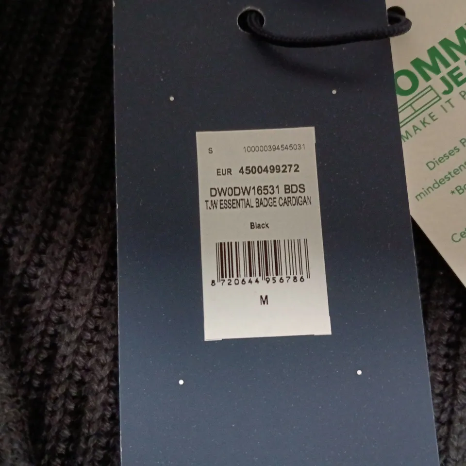 TOMMY JEANS BLACK KNIT CARDIGAN – MEN'S SIZE M