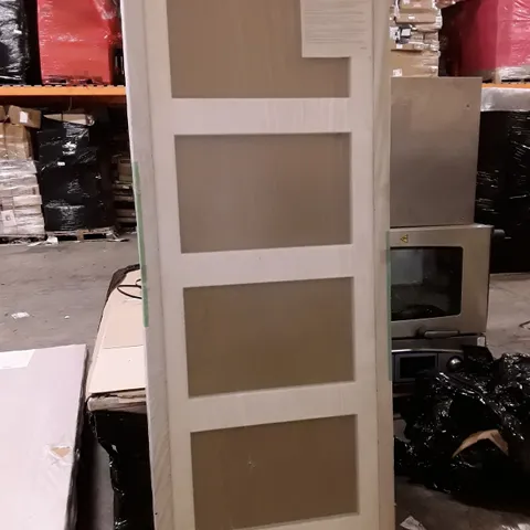 MENDES CONTEMPORARY WHITE PRIMED 4 CLEAR GLASS INTERNAL DOOR 78"×30" 35MM