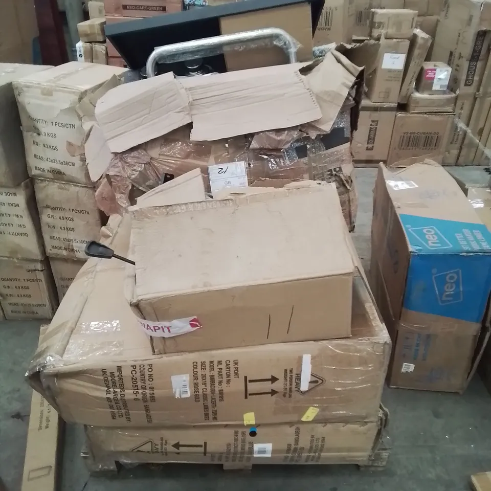 PALLET CONTAINING VARIOUS INCOMPLETE FURNITURE PARTS CHAIRS ETC.