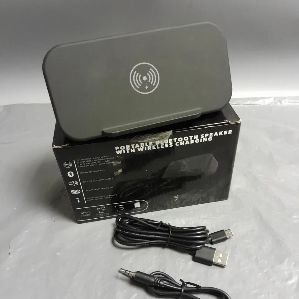 BOXED ACOUSTIC SOLUTIONS PORTABLE BLUETOOTH WIRELESS CHARGING SPEAKER IN BLACK