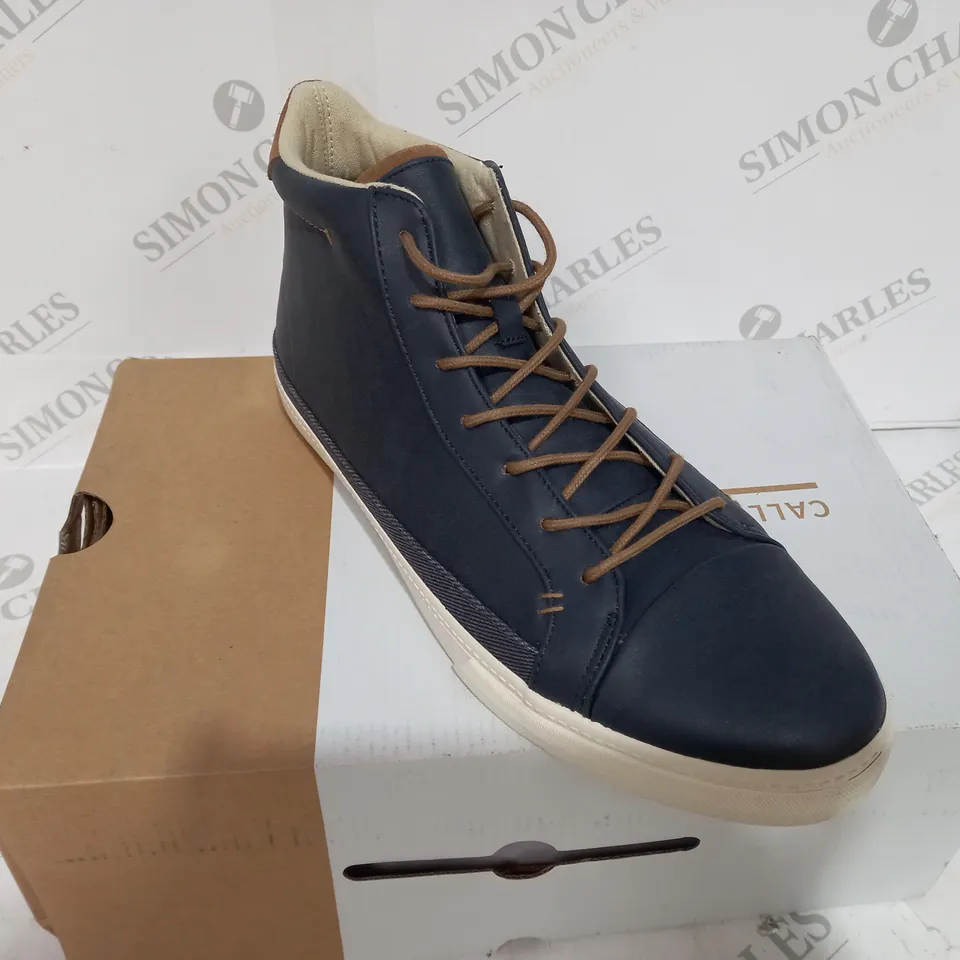 BOXED CALL IR SPRING NAVY BLUE HIGH TRAINER SHOE - SIZE 9 